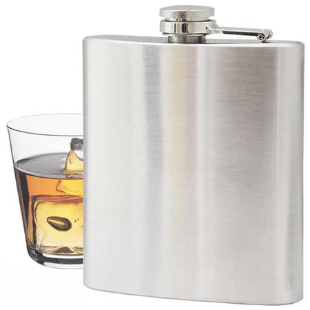 Imagem de Porta Whisky Vodka Cantil de Aço Inox 9 Oz 250 Ml