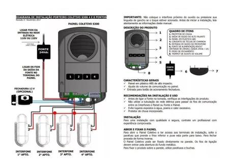 Porteiro Eletr nico Coletivo Predial 8 Pontos Agl Com Fonte 1141