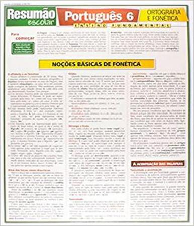 Imagem de Português 6 - Ensino Fundamental - Ortografia e Fonética - Resumão Escolar - Bf&a