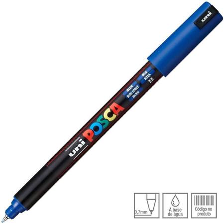 Imagem de Posca PC-1MR Azul Traço Extra Fino 0.7mm Uni-ball