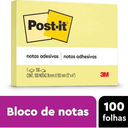 Imagem de POST-IT Amarelo 76MM X 102MM 100 Folhas 3M