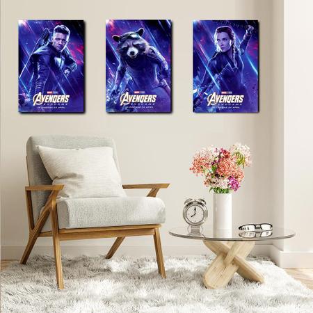 Pôsteres do Filme Avengers End Game 21 Artes em MDF 3mm 28X40cm