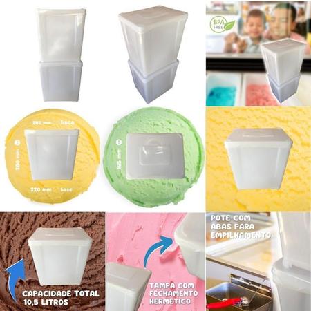 Imagem de Pote 100% Bpa Free 10 Litros - Kit 10 Peças