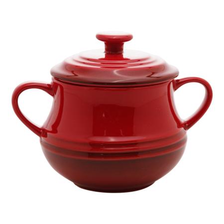Imagem de Pote De Cerâmica Retro Vermelho 16,5X12Cm