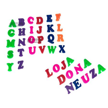 Imagem de Pote De Letras 156 Peças - Pica Pau - 6 Alfabetos Completos Em Plástico Brinquedo Escolar Didático