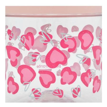 Imagem de Pote de plástico corações rosa 1 litro - Bandeirantes