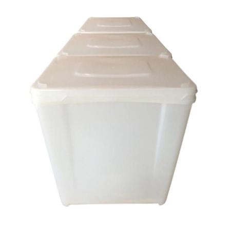 Pote De Plastico Grande Com Tampa - Kit 03 Peças - Nova Pack Imagem de Pote De Plastico Grande Com Tampa - Kit 03 Peças