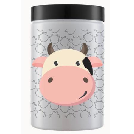 Imagem de Pote de plástico individual decorado porco ou vaquinha para alimentos- porta mantimento