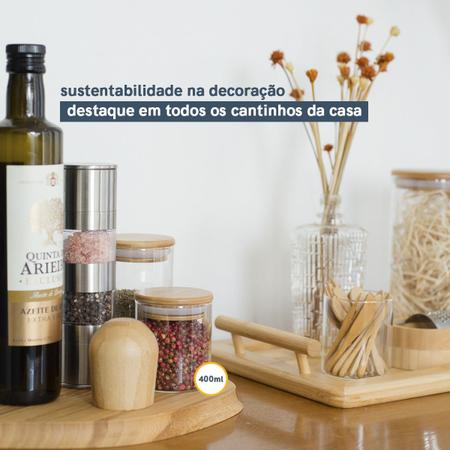 Pote de Vidro de Mantimentos 400ml C/ Tampa de Bambu Oikos Imagem de Pote de Vidro de Mantimentos 400ml C/ Tampa de Bambu Oikos