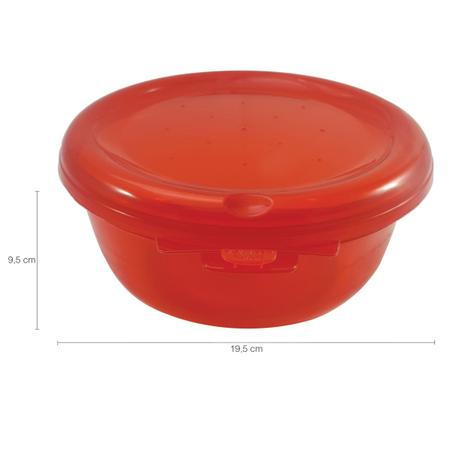 Imagem de Pote Hermético Freezer Microondas Capacidade 1800ml Redondo Vermelho