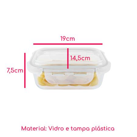 Imagem de Pote Hermético Vidro Marmita Micro-ondas Freezer 1040ml