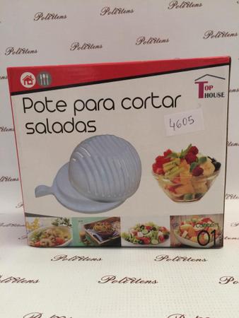 Imagem de Pote Para Cortar Tijela Fatiar Saladas De Plastico Branco