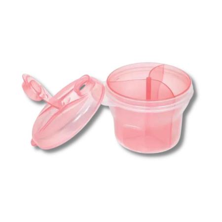 Imagem de Pote para leite em po com divisoria rosa - buba