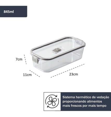 Imagem de Pote Para Mantimentos Slim Multiuso Com Tampa Click Cinza