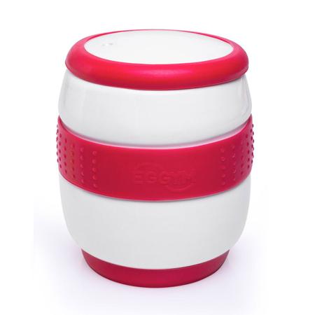 Imagem de Pote para Micro-Ondas Cerâmica Branco e Vermelho Eggym
