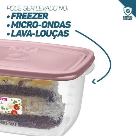 Pote Plástico Retangular Com Tampa Hermético 1,4l Sanremo Imagem de Pote Plástico Retangular Com Tampa Hermético 1,4l Sanremo