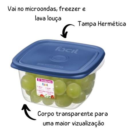 Imagem de Pote Sanremo Plástico Hermético 800ml Fácil Kit 10 Vasilhas 