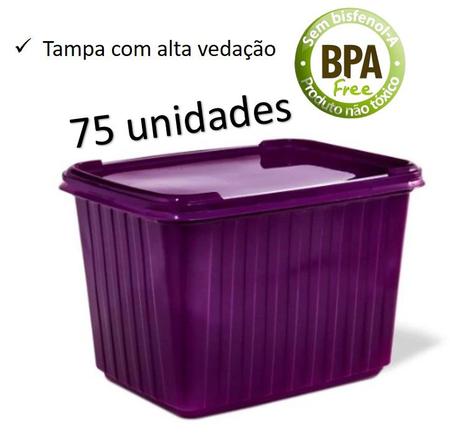 Imagem de Pote sorvete açai descartavel c/ tampa transparente 75un 2L