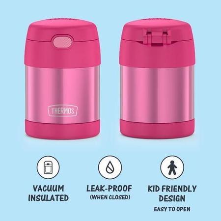 Pote Térmico Funtainer Thermos 290ml - Rosa, Aço Inox Imagem de Pote Térmico Funtainer Thermos 290ml - Rosa, Aço Inox