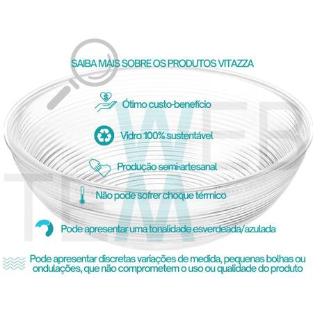 Imagem de Pote Tigela de Vidro com Tampa Plástica Espiral 3L Vitazza: Para Servir, Organização de Cozinha e Geladeira, Opção Sustentável