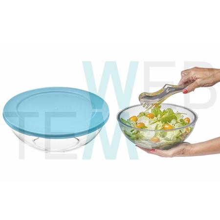 Imagem de Pote Tigela de Vidro com Tampa Plástica Round 3L Vitazza:Para Servir, Organização de Cozinha e Geladeira, Opção Sustentável