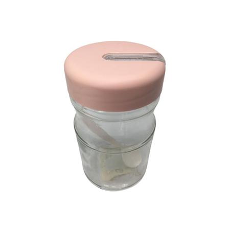 Pote Vidro Com Tampa e Colher Mantimentos 750ml Rosa Azul - Casambiente Imagem de Pote Vidro Com Tampa e Colher Mantimentos 750ml Rosa Azul