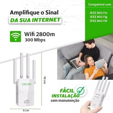 Potencia e Alcance Repetidor Wifi 4 Antenas para uma Conexao Poderosa AF Equipamento de Rede Wi Fi Magazine Luiza