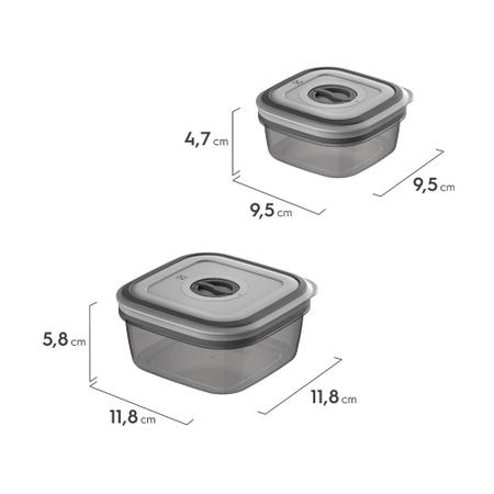 Imagem de Potes Herméticos Electrolux de Plástico Cinza Escuro Retangular com 8 Unidades