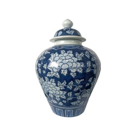 Imagem de Potiche Decorativa em Porcelana Azul e Branco - 23x34cm - Potiche de Design Sofisticado - Charme para Decoração de sua Casa!