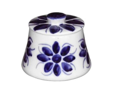 Imagem de Potiche Decorativo em Porcelana Pintado a Mão Azul e Branco