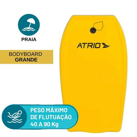 Imagem de Prancha Bodyboard Atrio Com Pegada Ergonômica Junior Amarelo Esporte Praia Atrio - ES427
