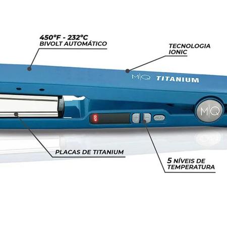 Imagem de Prancha De Cabelo Titanium Azul Bivolt 450C - MQ Professional