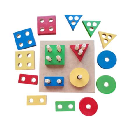 Imagem de Prancha de Seleção Colorido Brinquedo Educativo Coordenação Motora MDF - Carlu - 3 anos