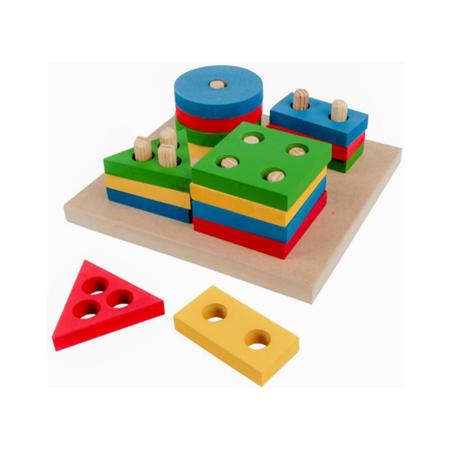 Imagem de Prancha de Seleção Colorido Brinquedo Educativo Coordenação Motora MDF - Carlu - 3 anos