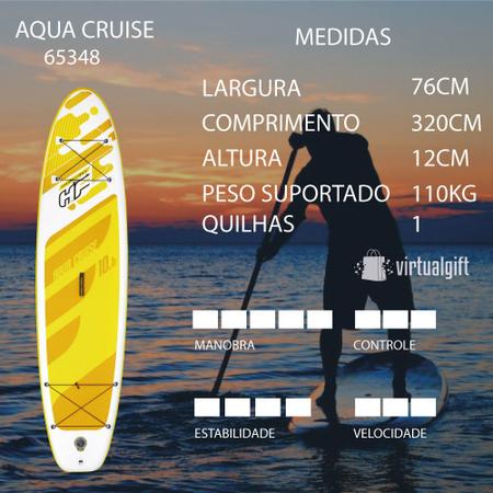 Imagem de Prancha de Stand Up Inflável Aqua Cruise com Remo + Bomba de Ar + Bolsa Bestway 65348