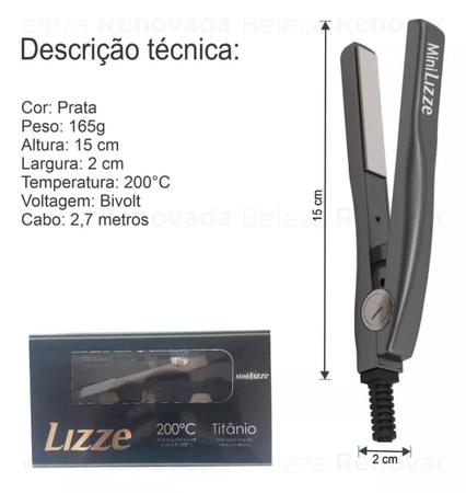 Imagem de Prancha Mini Lizze 200C, Cinza Bivolt