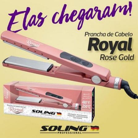 Imagem de Prancha Soling Royal Rose Gold 250ºc 480ºF Bivolt