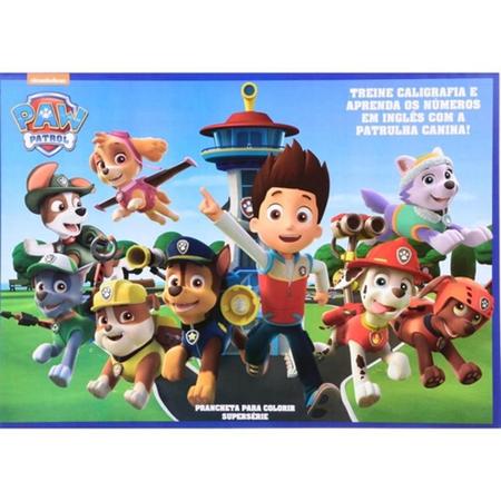 Prancheta paw patrol patrulha canina - para colorir e atividades de inglês  - ON LINE - 2018 - Kit de Colorir - Magazine Luiza