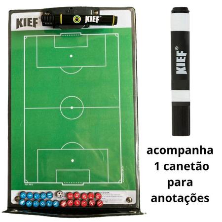 Imagem de Prancheta Tática Magnética Treinador Futebol C/ Canetão Kief