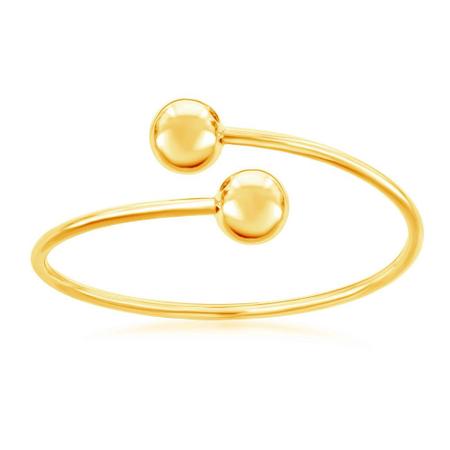 Imagem de Prata Esterlina Ouro Banhado 12mm Twin Bead Bangle