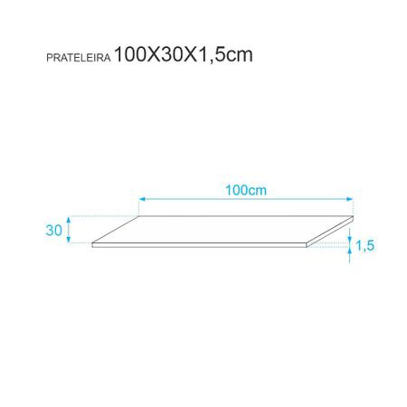 Imagem de Prateleira 100 x 30cm Preta Com Mão Francesa