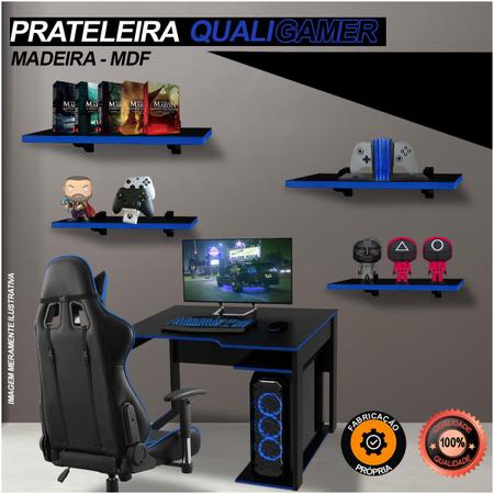 Imagem de Prateleira 45cm MDF Preto Decoração Varios Ambientes