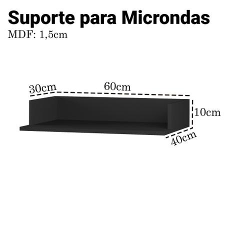 Imagem de Prateleira apoio para micro-ondas forno eletrico MDF