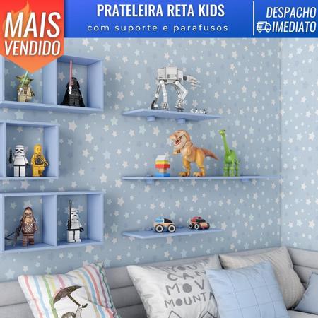 Imagem de Prateleira Estante Reta Kids Me Leva Quarto (1,2x20x60cm)