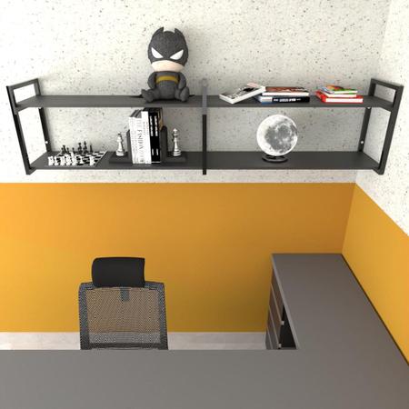 Imagem de Prateleira industrial moveis escritorio quarto estante infantil planta preto organizador brinquedos