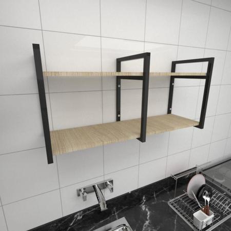 Prateleira industrial para cozinha aço cor preto prateleiras 30cm