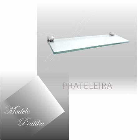 Prateleira Reta Em Vidro Kit 3 Peças Prátika 820Pk3 Grego - Grego Metal Imagem de Prateleira Reta Em Vidro Kit 3 Peças Prátika 820Pk3 Grego