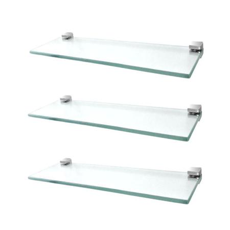 Prateleira Reta Em Vidro Kit 3 Peças Prátika 820Pk3 Grego - Grego Metal Imagem de Prateleira Reta Em Vidro Kit 3 Peças Prátika 820Pk3 Grego