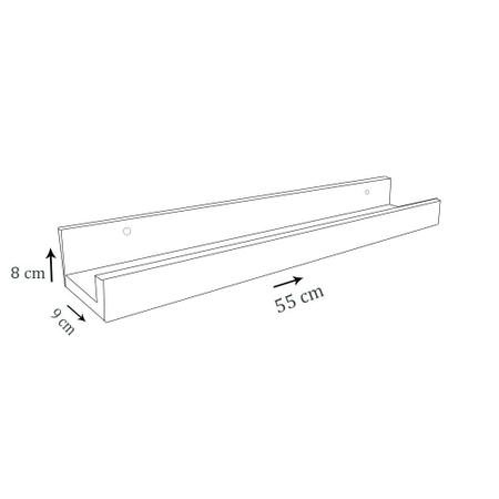 Imagem de Prateleira Tempero Simples 55cm Em Mdf Madeirado F031