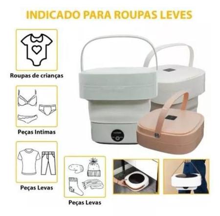 Imagem de Praticidade Compacta: Mini Máquina Lavar 6,5L Dobrável Roupa